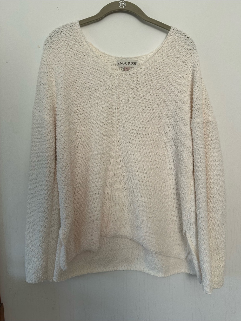 Knox Rose Soft Cream Bouclé V-Neck Sweater
